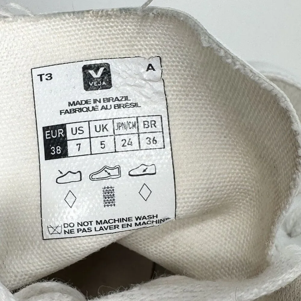 Veja Shoes Women Size 7 V-10 CWL California White Blue Logo Leather Sneakers - Picture 11 of 16